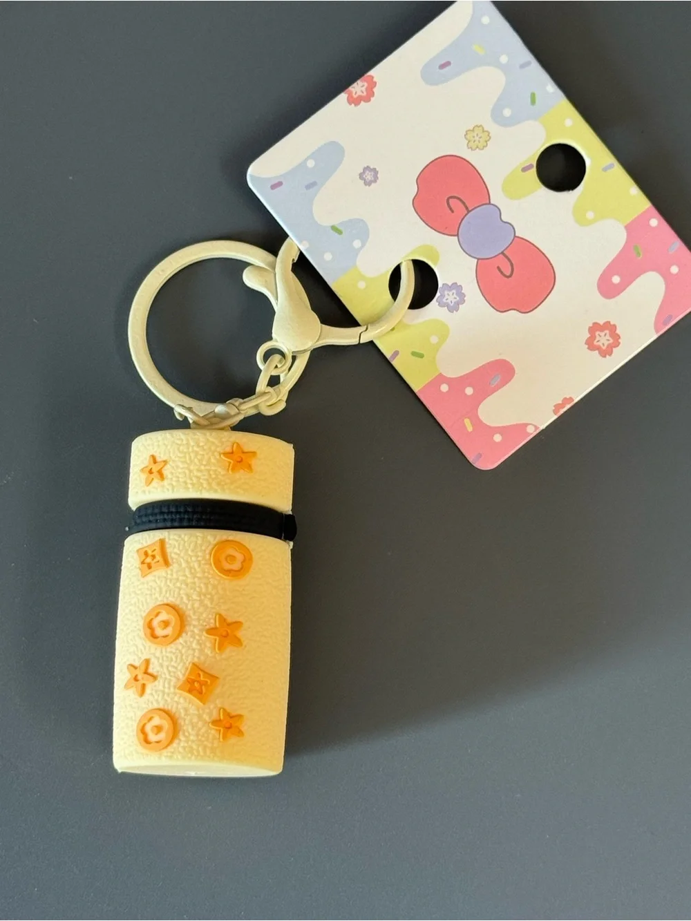 NWT Cute Mini Silicone Floral Cylinder Bag Charm Yellow